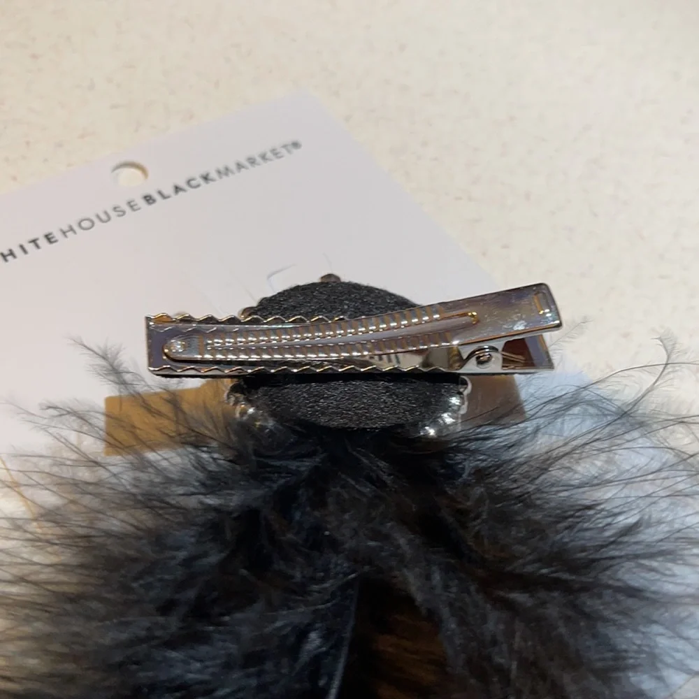 WHBM JEWELED FEATHER HAIR CLIP